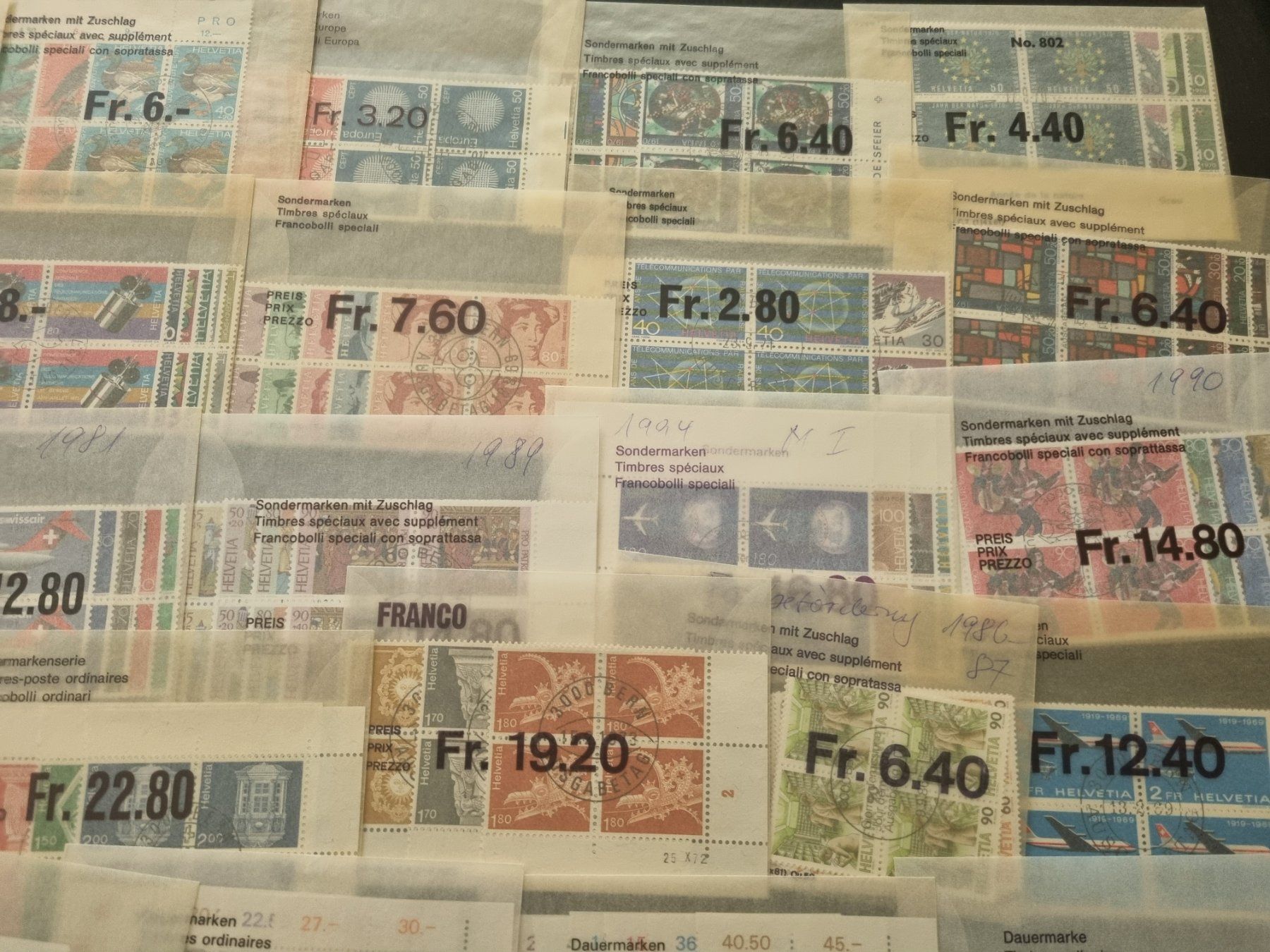 Tutti i francobolli: Posten Aboware CH Viererblocks, Ersttag – Usato da Gümligen venduto da Geniusbuy 3