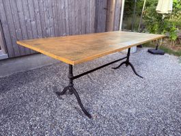 Vintage Esstisch Holztisch mit Gusseisenfuss L200cm