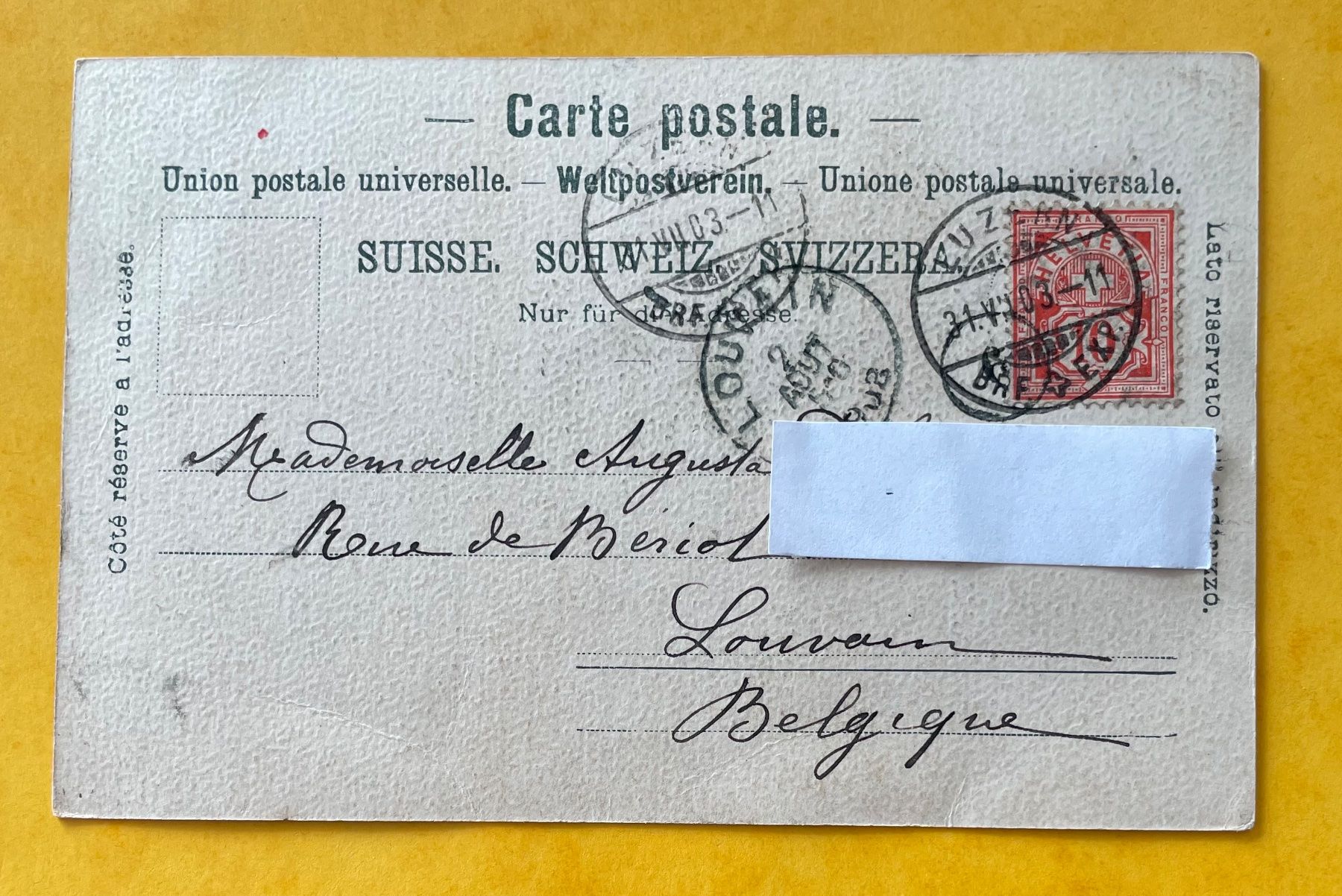 Cartoline postali: ENGELBERG - 31.VII.03 – Usato da Mauren TG venduto da montis09 1