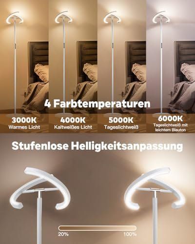 Lampadari & plafoniere: Stehlampe Wohnzimmer LED Dimmbar 1300LM Deckenfluter Touch – Nuovo e nell'imballaggio originale da Hundwil venduto da pak_7zvn 3
