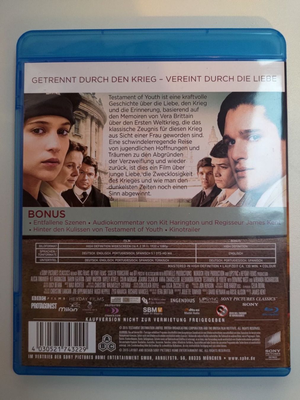 Tutti i DVDs: Testament of Youth – Usato da Liestal venduto da Kratzilla 2