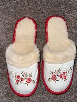 Lammfell Pantoffeln Schlappen Schuhe 36 Stickerei Finken