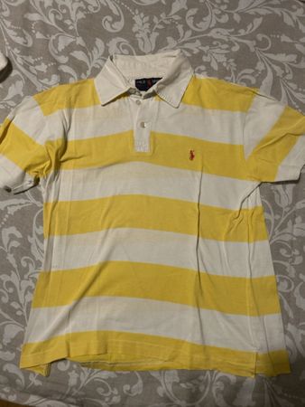 Polo Ralph Lauren rayé jaune/blanc, TailleXL mais plutôt M