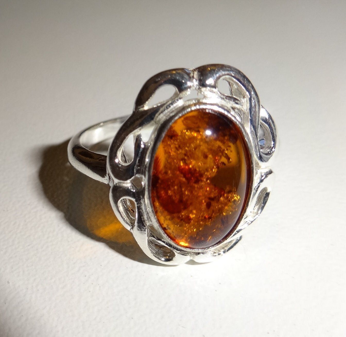 Anelli: ECHT! * Bernstein RING 925 Silber – Nuovo (secondo la descrizione) da Visp venduto da steinschmuckwelt