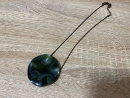 Halskette Danish Design vintage, dunkel/grün