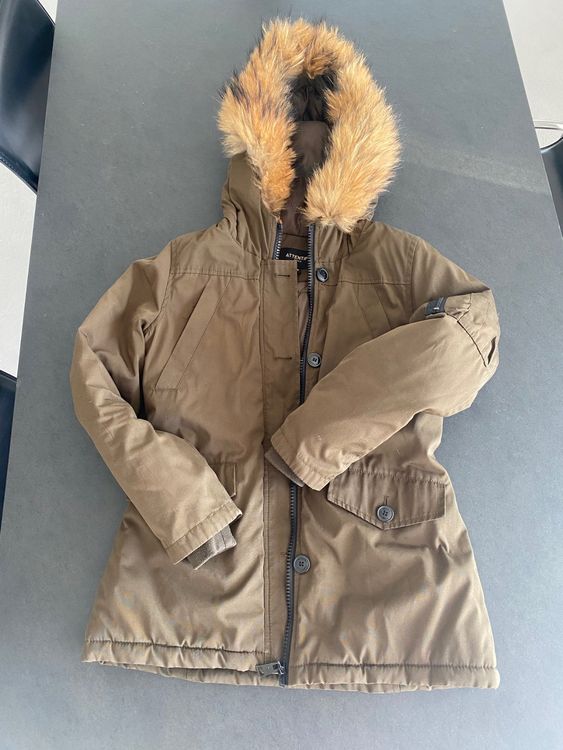 Neuwertige Parker Winterjacke braun 36 mit Fell (Neu (gemäss