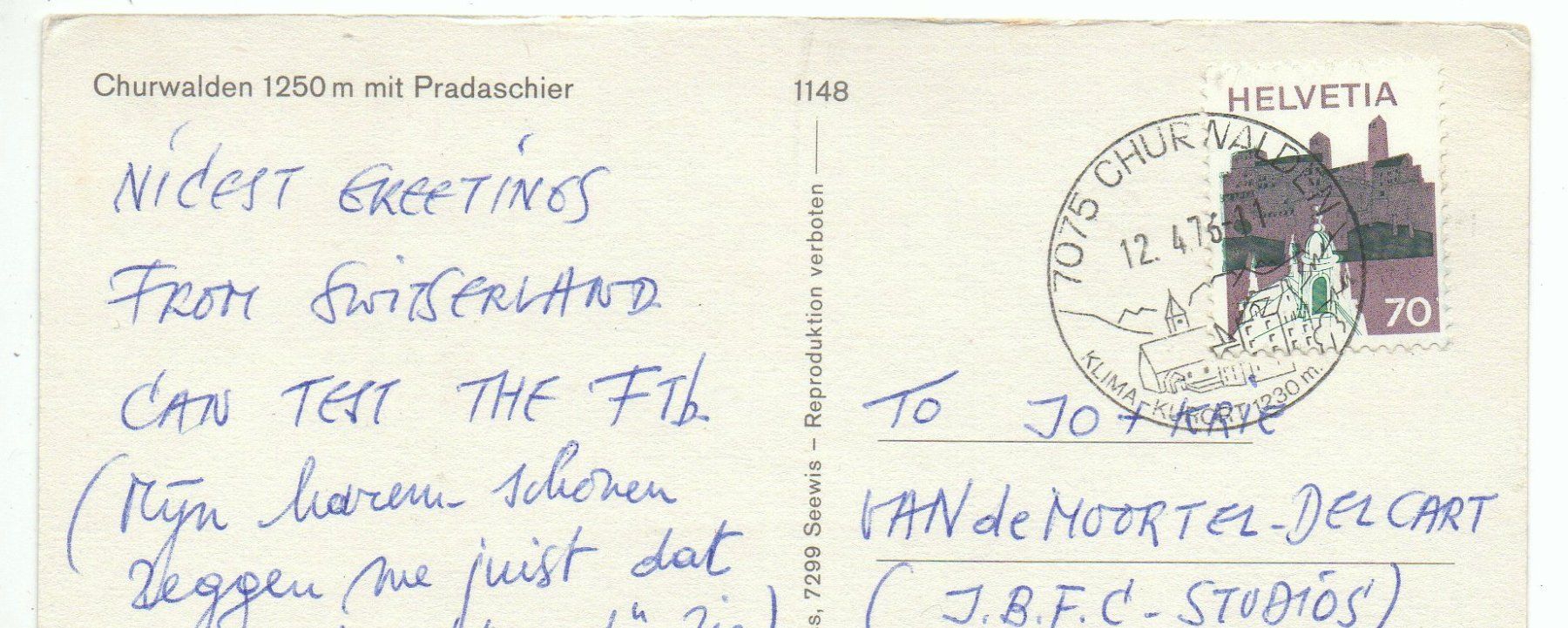 Cartoline postali: CHURWALDEN mit Pradaschier – Usato da Jona venduto da philajona 1