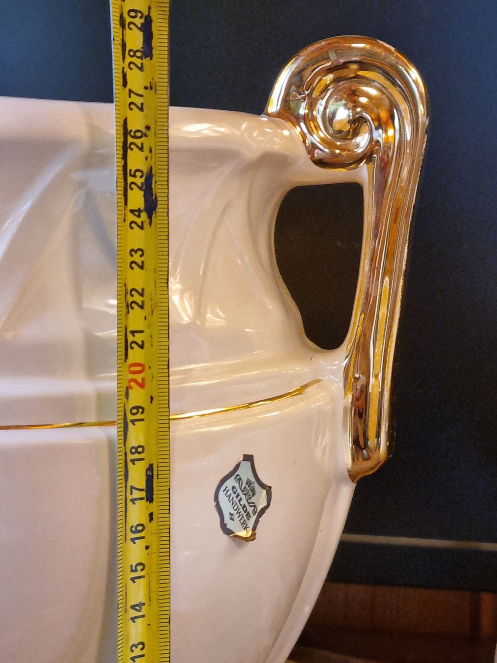 Vasi per fiori: Gilde Handwerk Cachepot Art Déco elfenbein/gold – Usato da Scharnachtal venduto da devin03 1