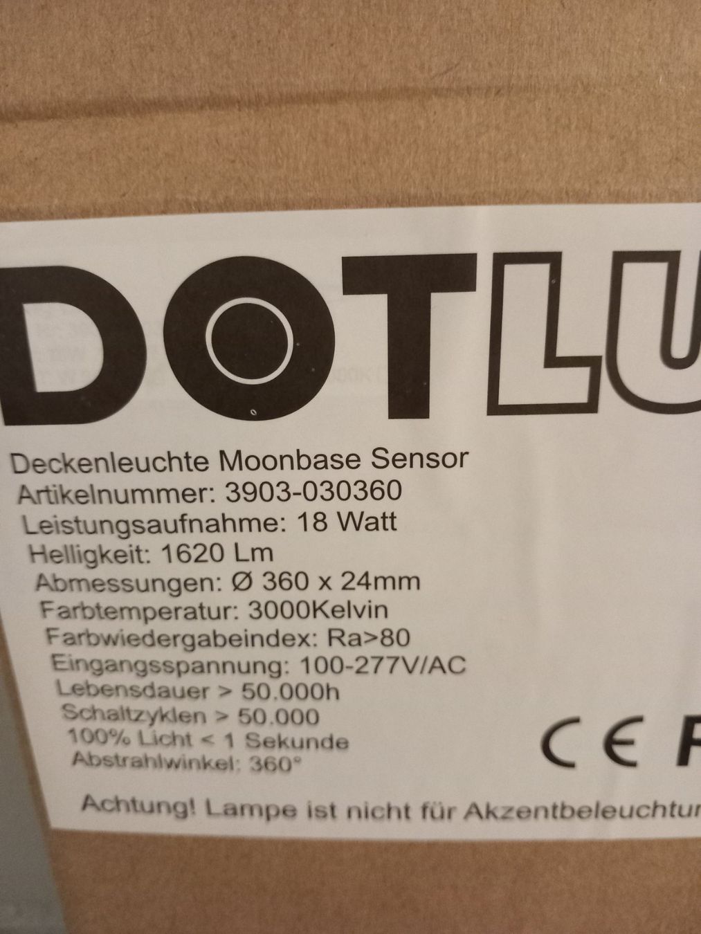 Kronleuchter & Deckenlampen: LED Deckenleuchte Moonbaise Dotlux mit Sensor 18W  3000K – Neu und originalverpackt aus Thun von Beroshop 4