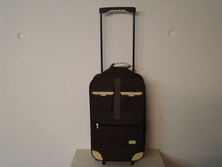 Reisekoffer, Trolley, Koffer braun mit Rollen und Griff 50cm