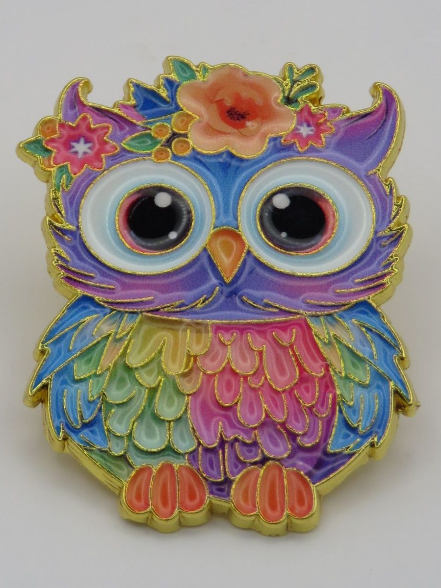 Spille & Fermagli: Ansteck Pin - Bunte EULE - Emaille -  3,3x2,5cm – Nuovo e nell'imballaggio originale da Grenchen venduto da Yamahwildstar16 2