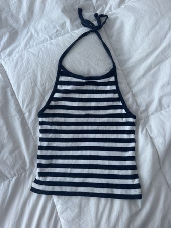 Haut dos nu Brandy Melville rayé bleu blanc bon état