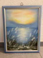 35.5 cm breitx44.5 cm hoch Ölgemälde Sonnenuntergang am Meer