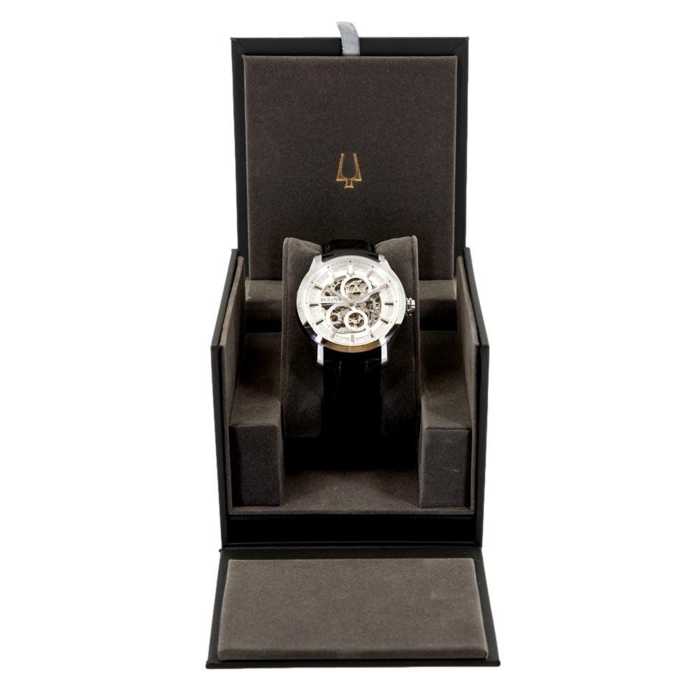 Bulova Orologi: Bulova herren 96A266 Sutton Skeleton Dial Watch – Nuovo e nell'imballaggio originale da Schindellegi venduto da harveystore 7
