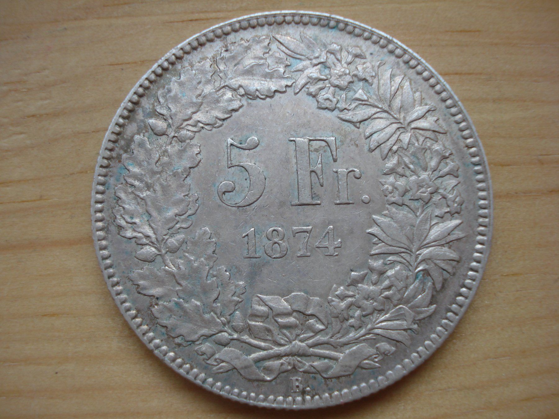 Tutti le monete: (D) 5Fr 1874 B.  VZ – Usato da Erlach venduto da Net-Coins