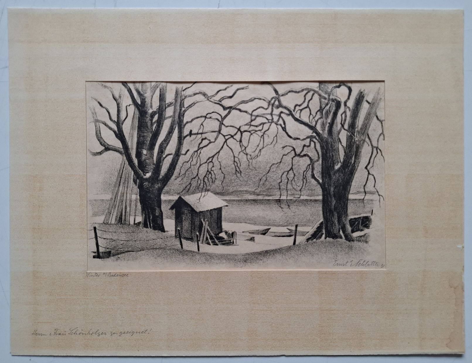 Grafica & Litografie: Ernst E Schlatter Radierung "Am Bodensee" 1931, handsigniert – Usato da Aarburg venduto da Rosen_Rot_2