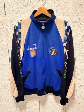 Vintage Diadora Italy Football Tracksuit Jacket Large 1990s