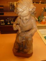 Holzfigur Schuhmacher Junge mit Brille gebraucht guter Zu...
