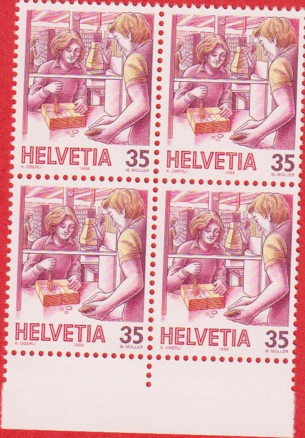 Alle Briefmarken: FDC 1986 ET & 6 x 4er Blöcke Postfrisch m. Tab. – Gebraucht aus Oensingen von Stro11 6