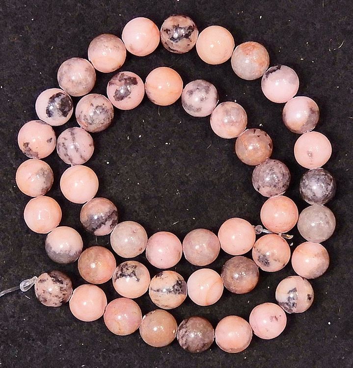 1 Strang echte rosa Zebra Jasper Perlen 8 mm (Neu (gemäss Beschreibung ...