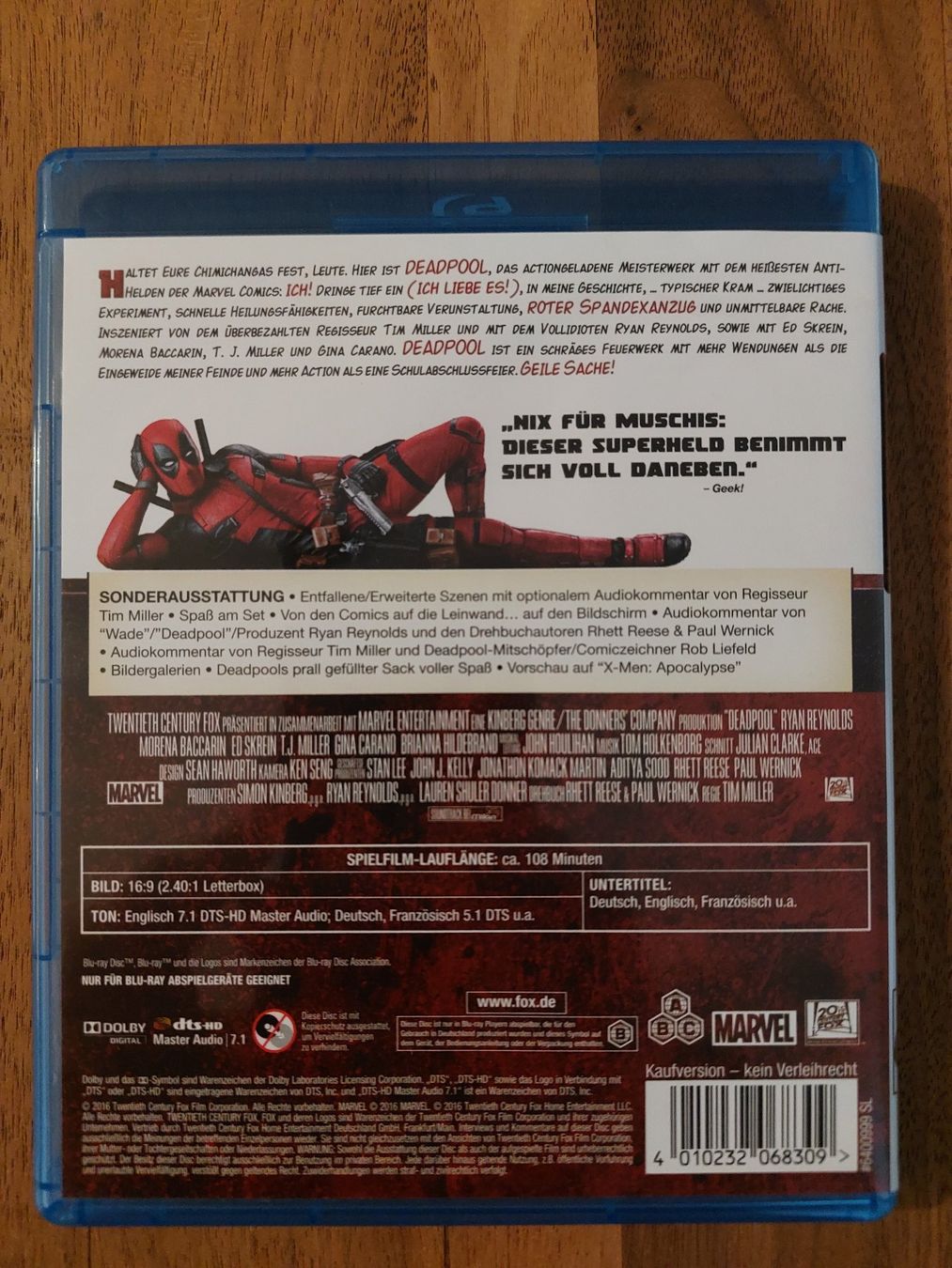 Alle DVDs: Blu Ray - Deadpool – Gebraucht aus Rheinfelden von FilmAuktion 1