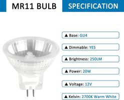 6 Pack  35mm Halogen Spot GU4  MR11 Warmweiß 2700K