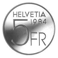 Toutes les monnaies: CHF 5.- commémorative 1984 – D'occasion à Bouveret par psv01 1