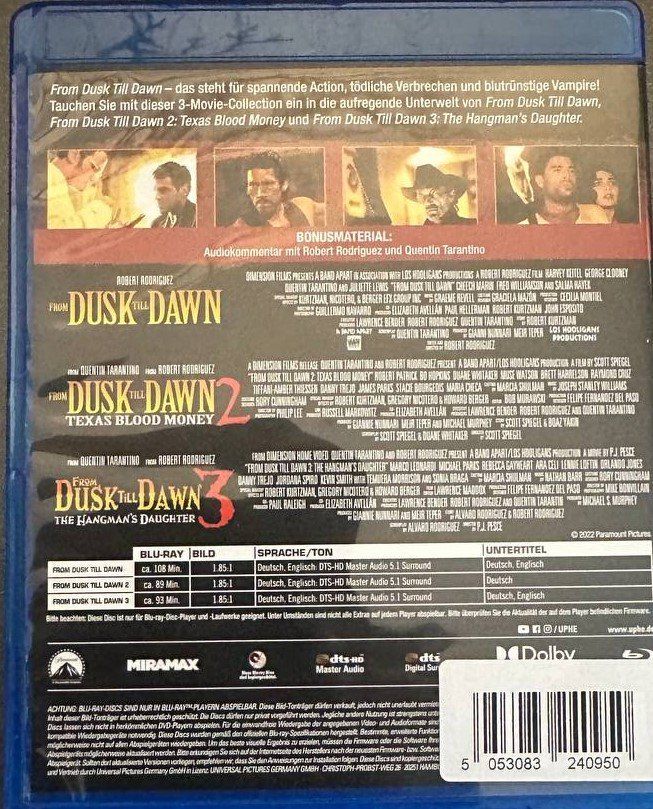 Tutti i DVDs: From Dusk Till Dawn Trilogie Blu-ray – Usato da Beringen venduto da Mantafisch1 1