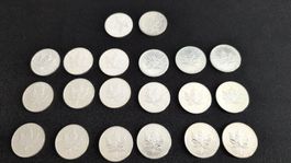 20 x 1 Unzen Silber Maple Leaf 2011 inkl Tube