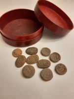 Antike Tonmünzen verm. clay burial money oder Token, China