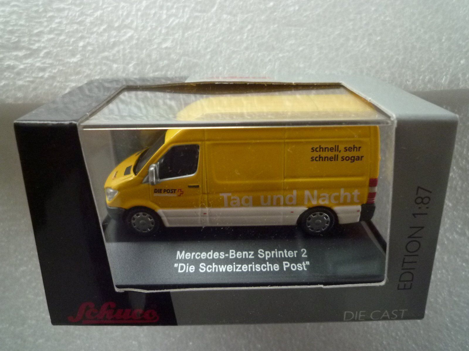 Schuco Modellautos: NEU- Schuco 27312 H0 MB "SWISS POST" DIE POST LA POSTE – Neu und originalverpackt aus Chevenez von Railpassion 1