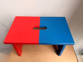 FC Basel Schemel / Trittschemel - Handbemalt 41 x 25 x 24 cm