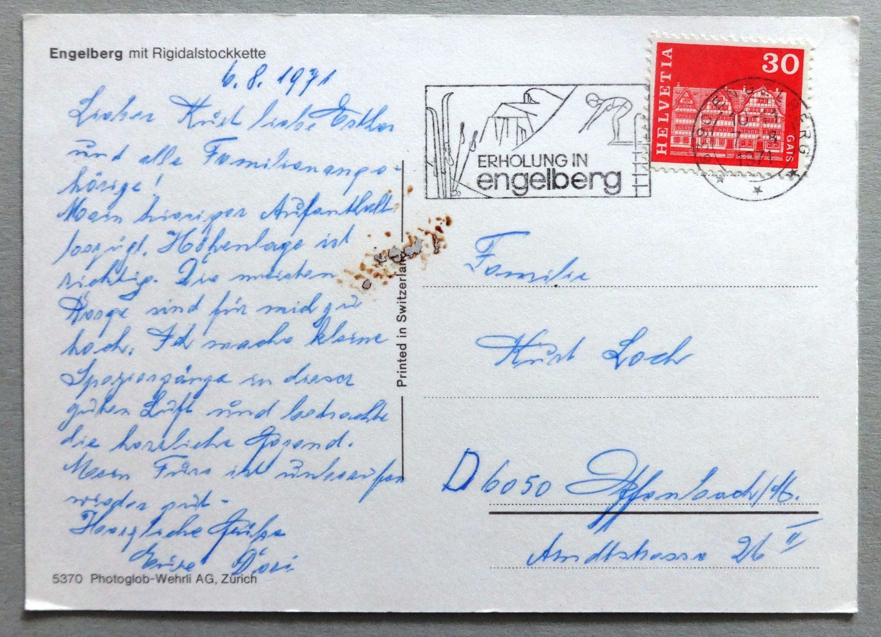 Cartoline postali: Engelberg mit Rigidalstockkette – Difettoso da Fétigny venduto da Billy2miny 1