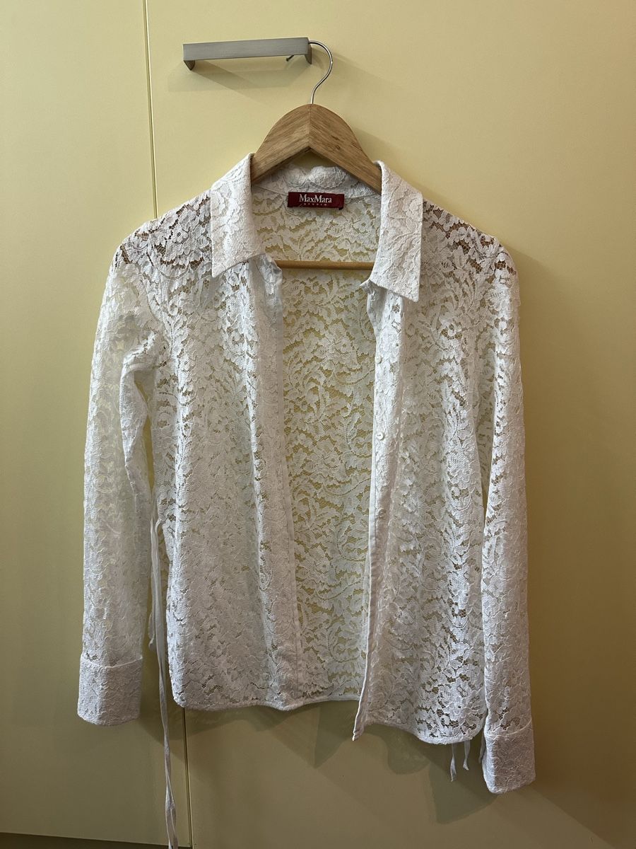 Max Mara Camicette: Max Mara Bluse, weiss, Spitze, XS – Usato da Stäfa venduto da buecher10