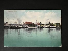 Postkarte Schiff Konstanz Hafen 1912 Litho (P110)