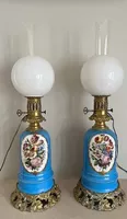 Paire de lampes à Pétrole Porcelaine de Sèvres Napoléon III