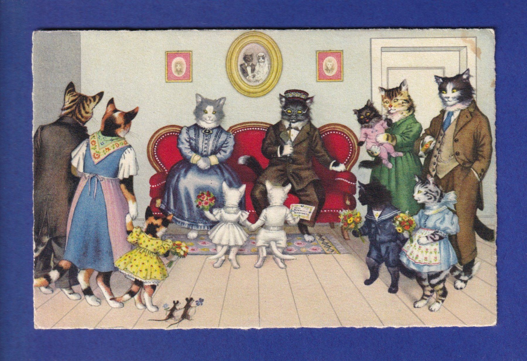 Cartes postales: CHAT - Chats humanisés – D'occasion à Pully par nicecards-shop