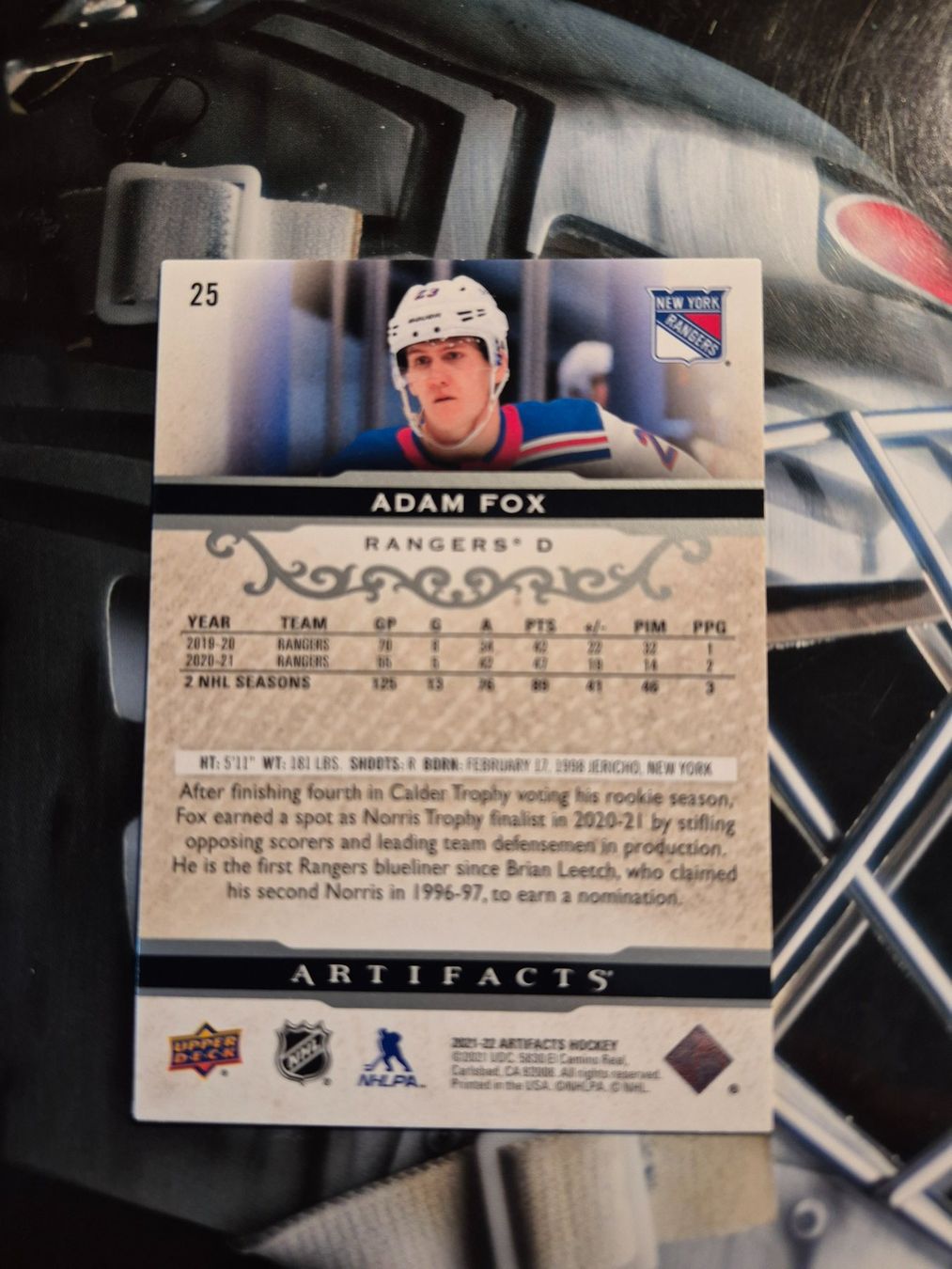 NHL Carte collezionabili: NHL Adam Fox New York Rangers – Usato da Treiten venduto da Sauber73 1