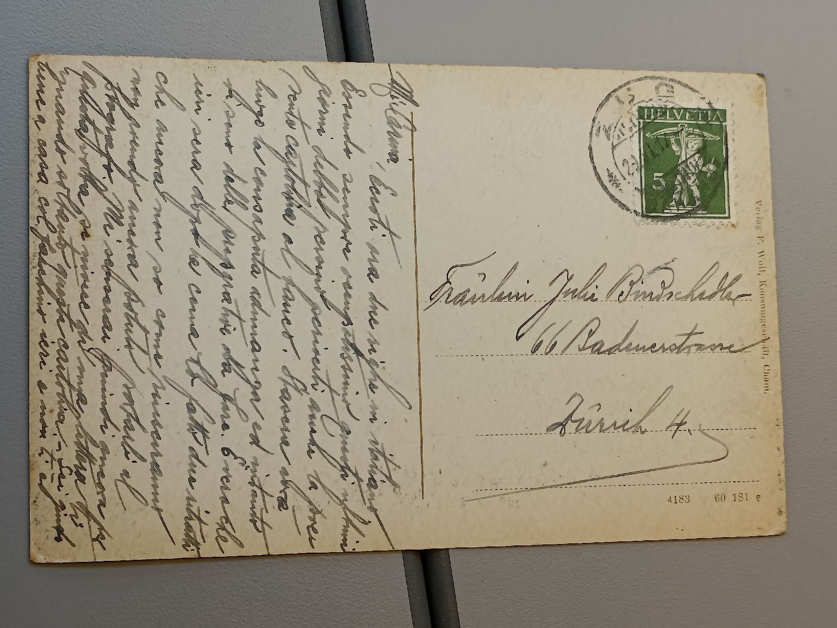 Cartoline postali: Alte PK / Cham - Gelaufen 1914 – Usato da Brugg AG venduto da Ente015 1