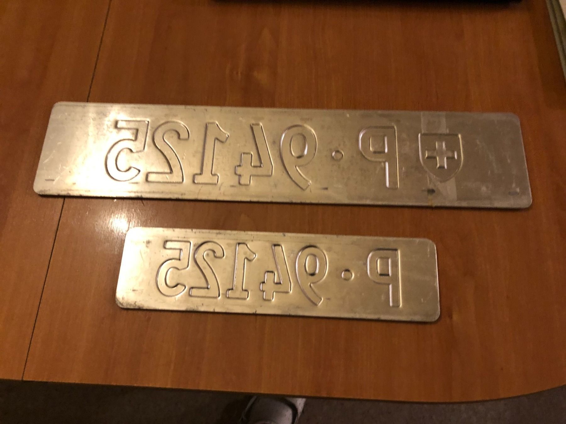 Schilder: 2x Nummernschild Post PTT 94125 ausrangiert – Gebraucht aus Küttigen von Melisch1000 1