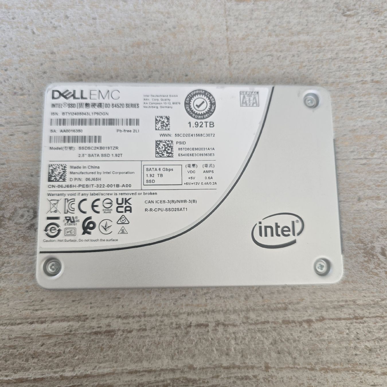 Dischi rigidi: Dell Intel SSD 1.92TB SATA 2.5" – Usato da Aesch BL venduto da Pina2021