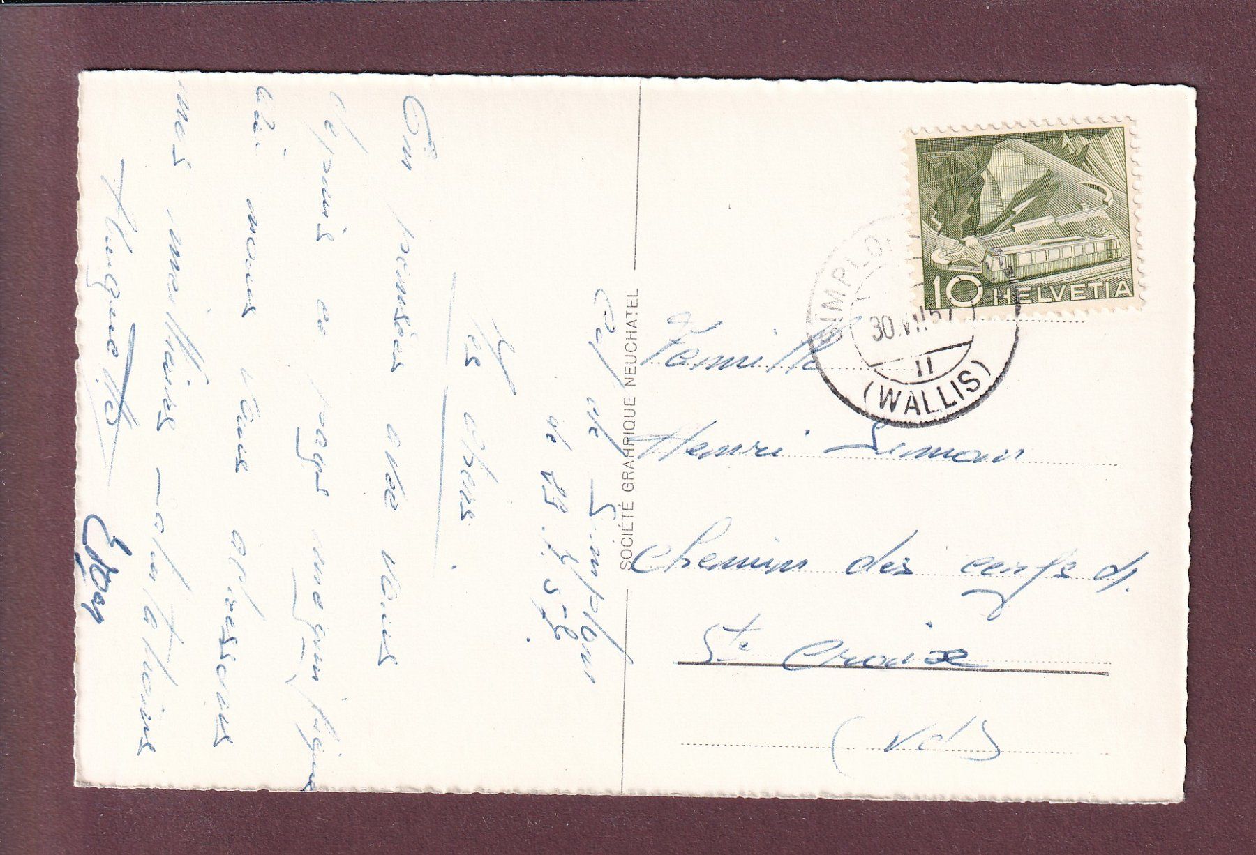 Cartoline postali: COL DU SIMPLON - Monument occupation des frontières - 1957 – Usato da Pully venduto da nicecards 1