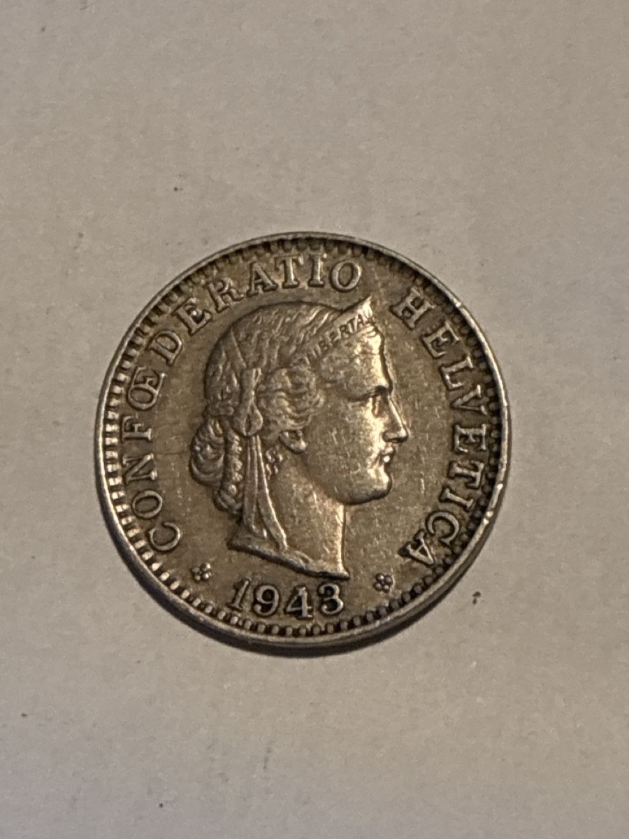 Tutti le monete: Nr. 61: 20 Rappen, schweizer Franken, 1943 – Usato da Burgdorf venduto da Yakari5165