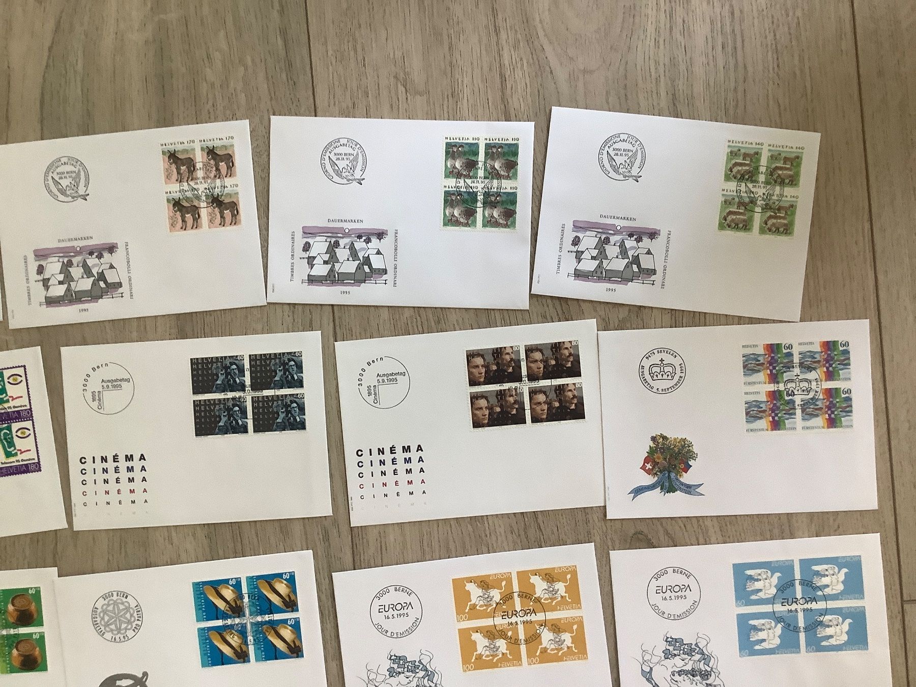 Tutti i francobolli: 55 FDC Schweiz, 1994 und 1995 Viererblöcke – Usato da St. Gallen venduto da herbrig2 5