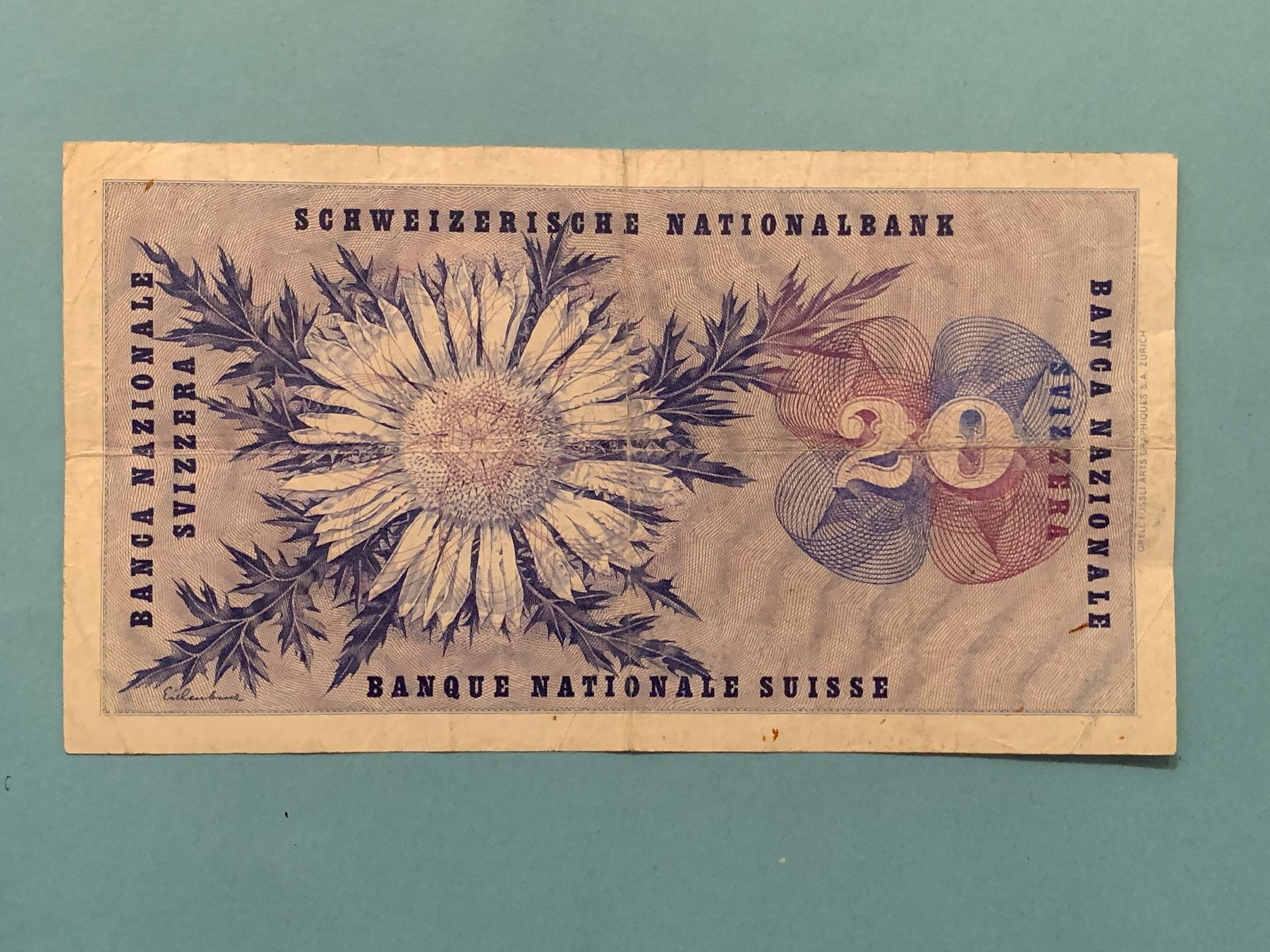 Banconote: 20 Francs 15. Mai 1968 Général DUFOUR - Gebraucht / Usagé – Usato da Le Lignon venduto da Trikles 1