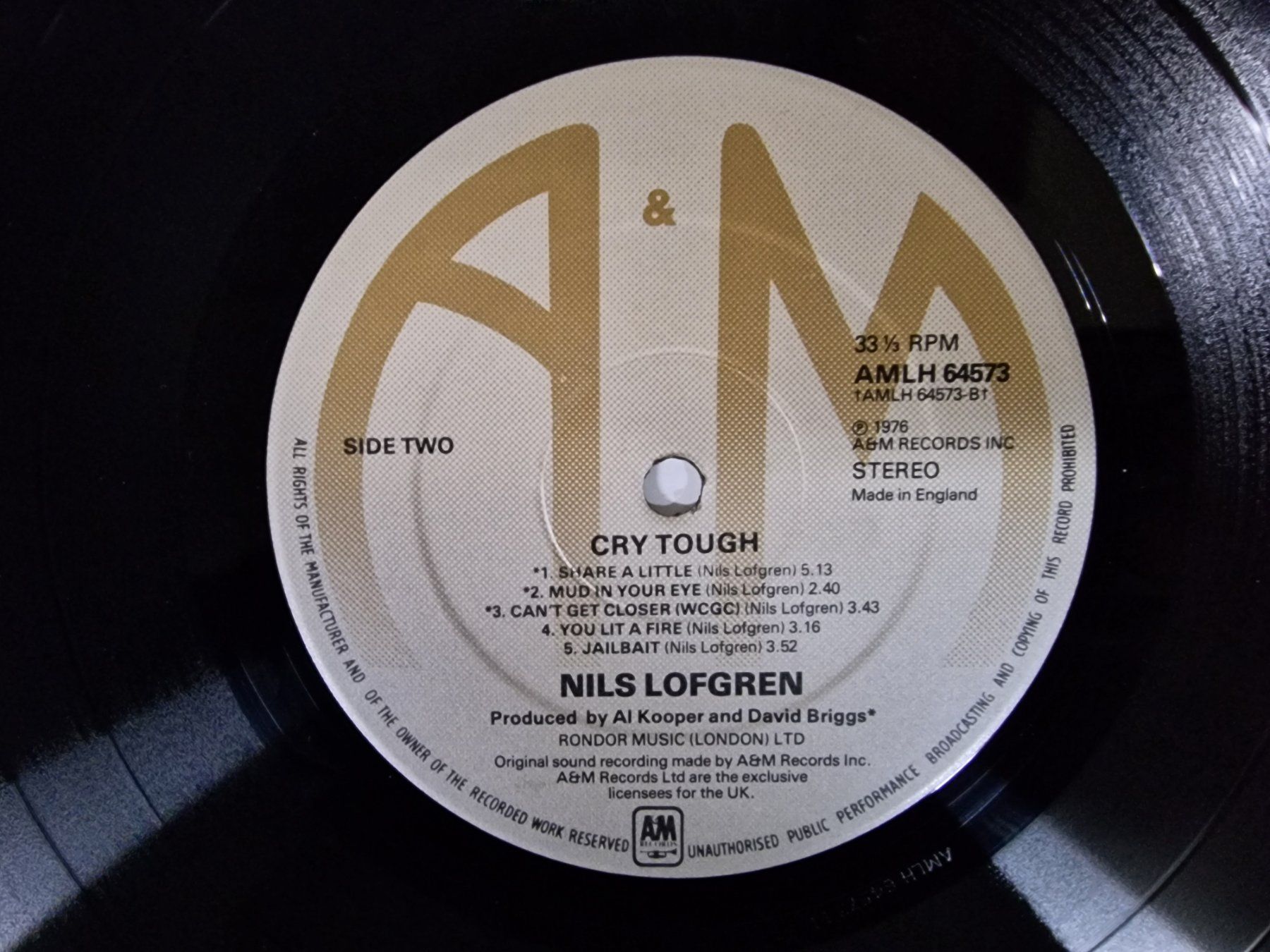 Dischi in vinile: Nils Lofgren LP – Cry Tough – Usato da Root venduto da atelier22 2