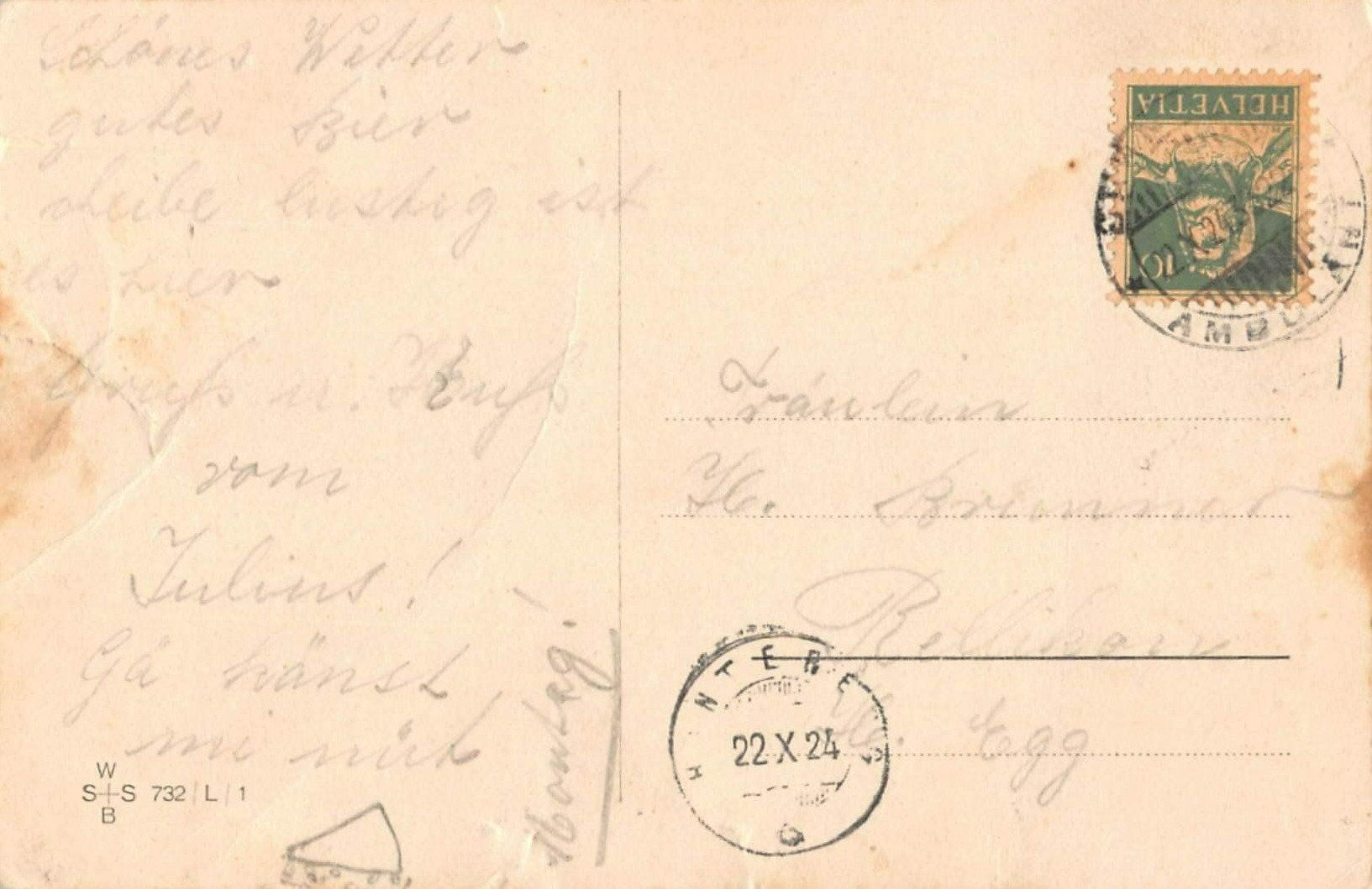 Cartoline postali: CHARLES CHAPLIN am See - Illustrierte Postkarte 1924 – Usato da Lufingen venduto da TopAnsichtskarten 1