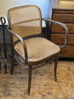 Seltener TON Armlehnstuhl mit Wiener Geflecht, Vintage Stuhl