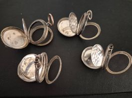 4 x TaschenUhr Silber