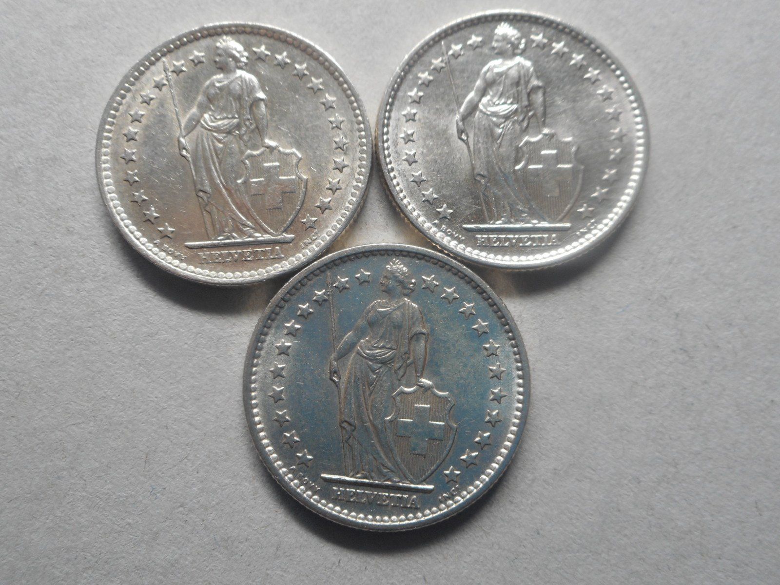 Tutti le monete: 3 x 2 Fr. silber  1964/65/67 – Nuovo (secondo la descrizione) da Kriegstetten venduto da pizlad2010 4